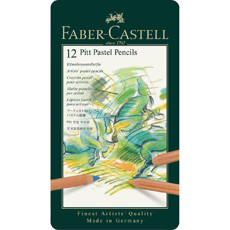 Faber-Castell Pitt Pastel Pencils Tin of 12, , hi-res