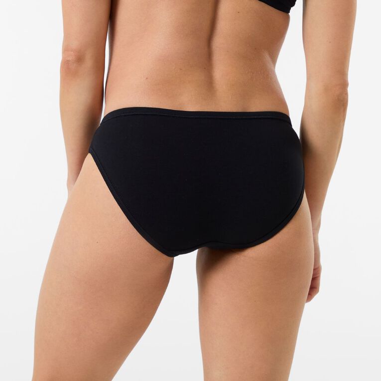 H&H Women's Cotton Comfort Bikini Briefs, Black, hi-res