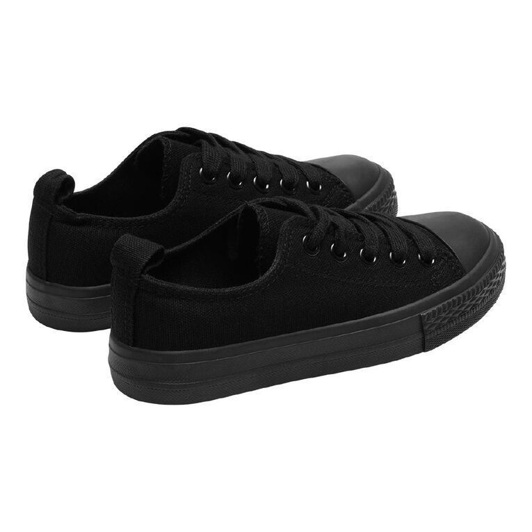 Young Original Senior Kids' Jude Canvas Low Top Sneakers, Black, hi-res
