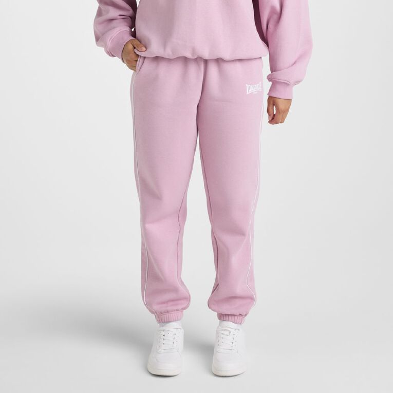 Lonsdale Women's Fleece Trackpants, Pink, hi-res