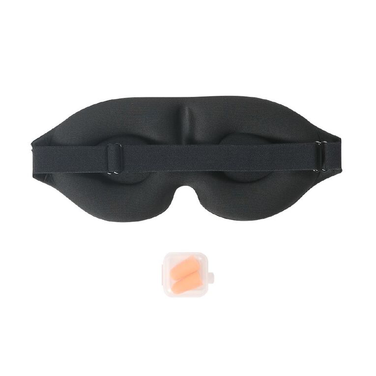 Living & Co Padded Eyemask with Earplugs Black, , hi-res