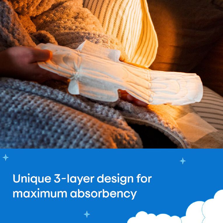 U By Kotex Overnight Ultra Thin Pads with Wings 10 Pack, , hi-res