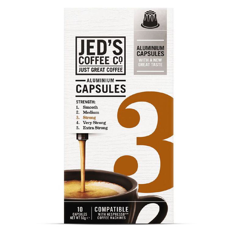 Jed's No.3 Strong Coffee Capsules 10 Pack, , hi-res