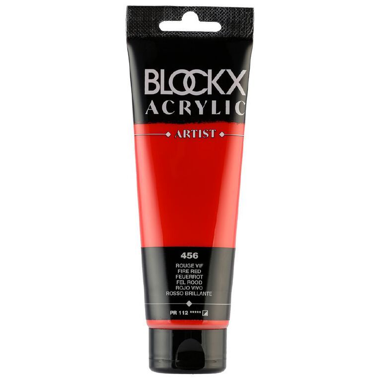 BLOCKX Acrylic Tube 120ml Bright Red Red, , hi-res
