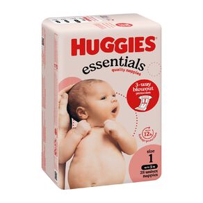 huggies essential nappy size 1 up to 28 pack