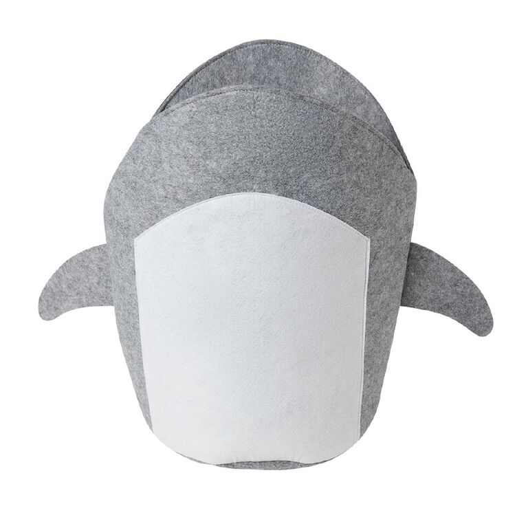 Living & Co Kids Felt Hamper Shark Grey/White, , hi-res