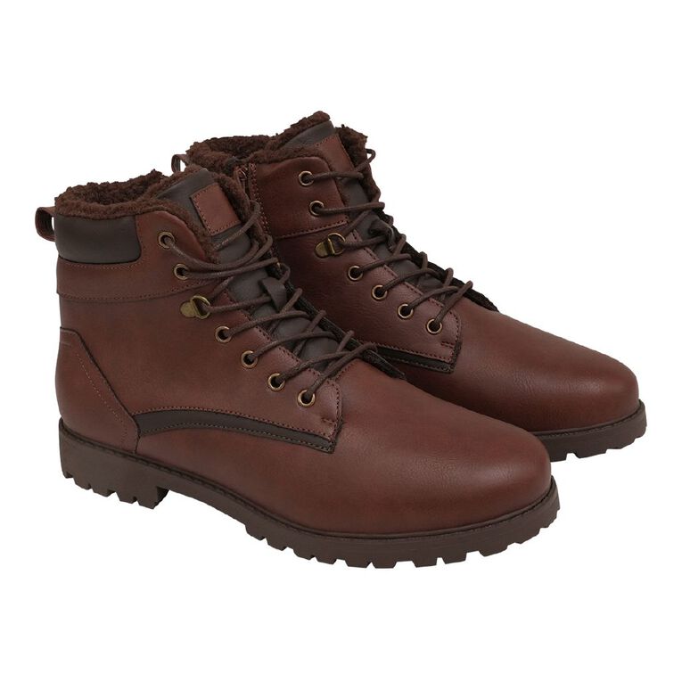 H&H Men's Franco Lace Up Boots, Brown, hi-res
