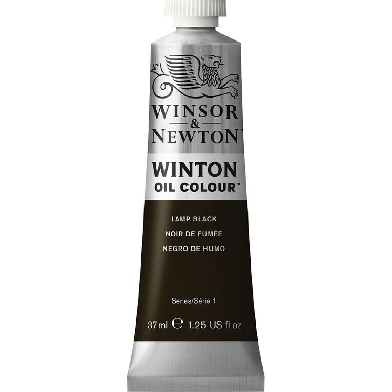 Winsor & Newton Winton Oil Paint 37ml Lamp Black, , hi-res