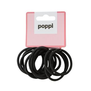 Poppi Thick Elastics Black 12 Pack