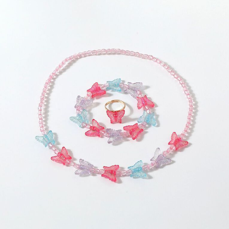 Young Original Kids' Butterfly Ring Bracelet and Necklace Set, , hi-res