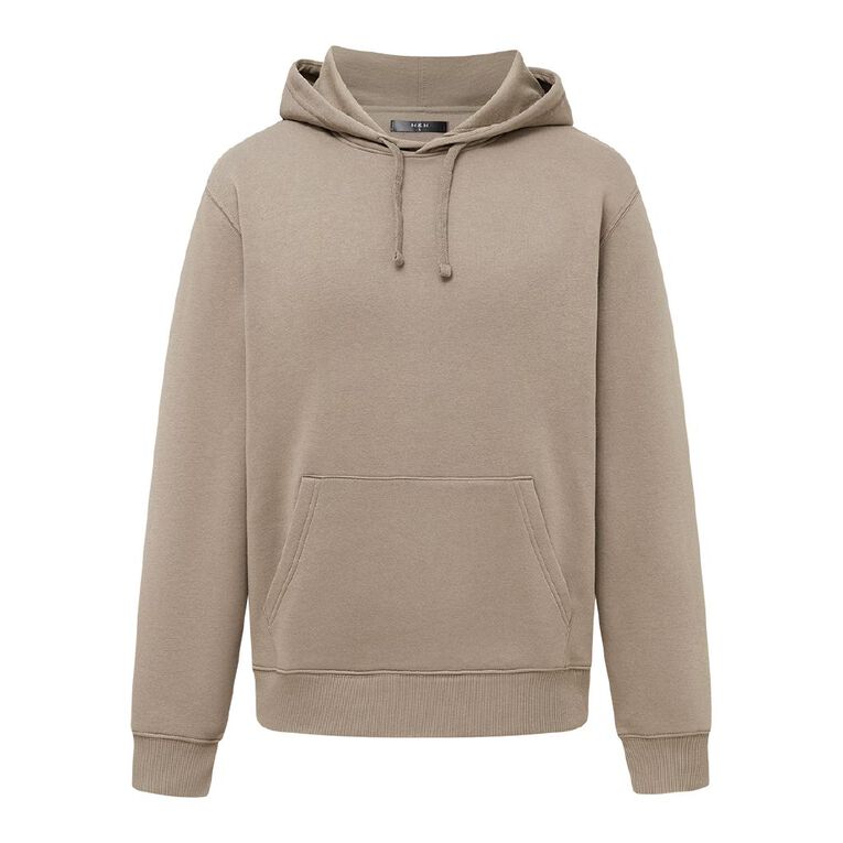 H&H Men's Plain Hoodie Sweatshirt, Brown Mid, hi-res