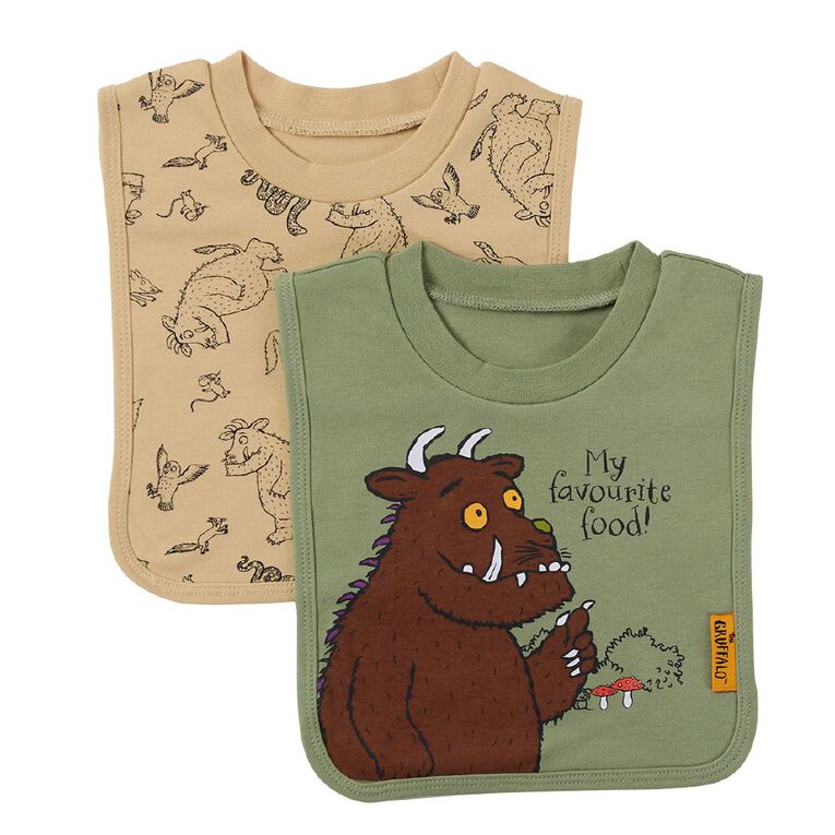 Gruffalo Babies' Bibs 3 Pack, Green Mid, hi-res