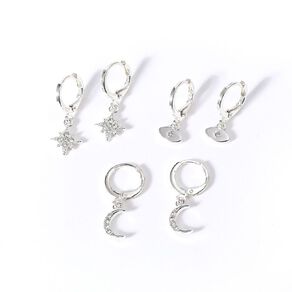 Silver Plated Earrings 3 Pairs