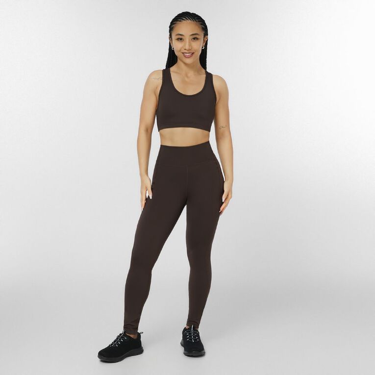 Active Intent Women's Low Impact Crop Top, Brown Dark, hi-res