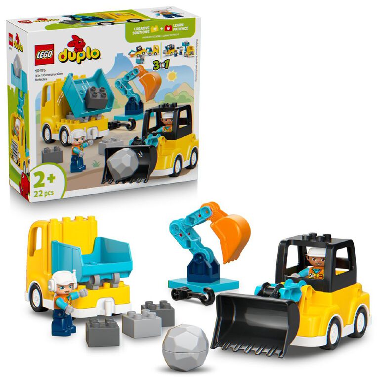 LEGO DUPLO 3 in 1 Construction Vehicles 10475, , hi-res