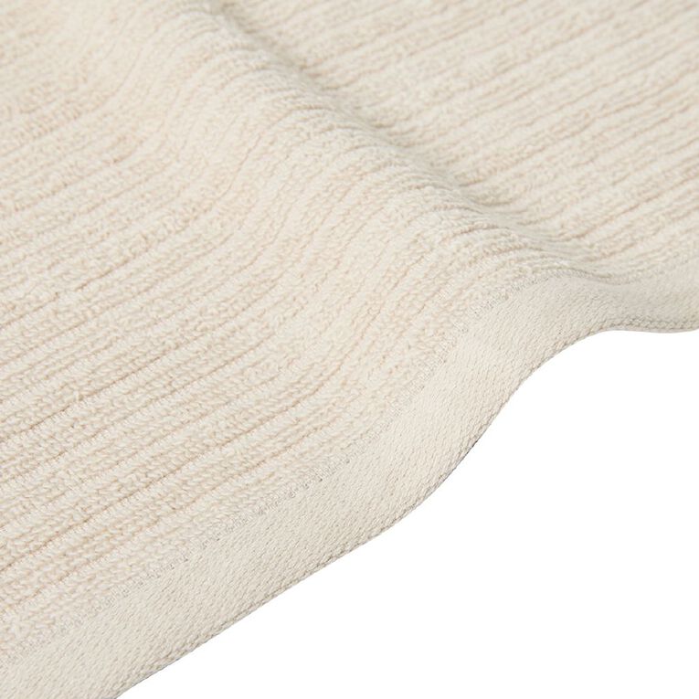 Living & Co Ribbed Face Towel Natural 30cm x 30cm, , hi-res