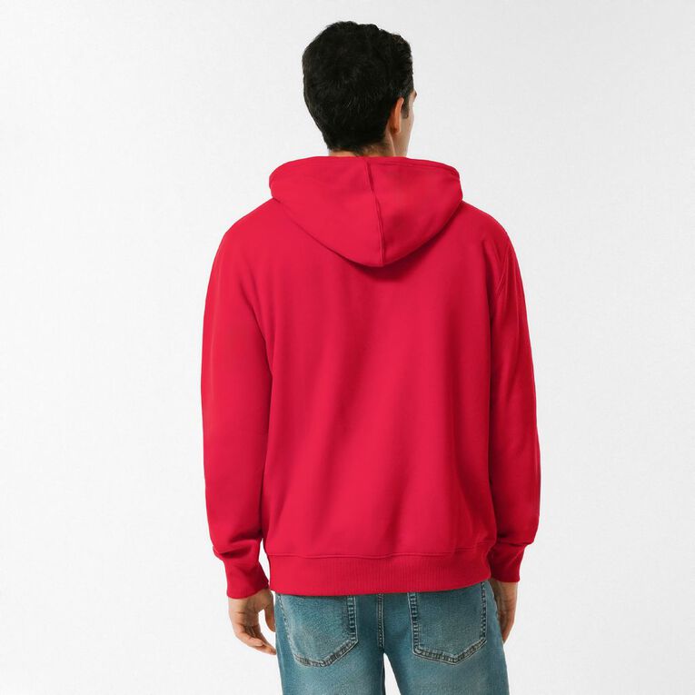 H&H Men's Plain Hoodie Sweatshirt, Red Mid, hi-res
