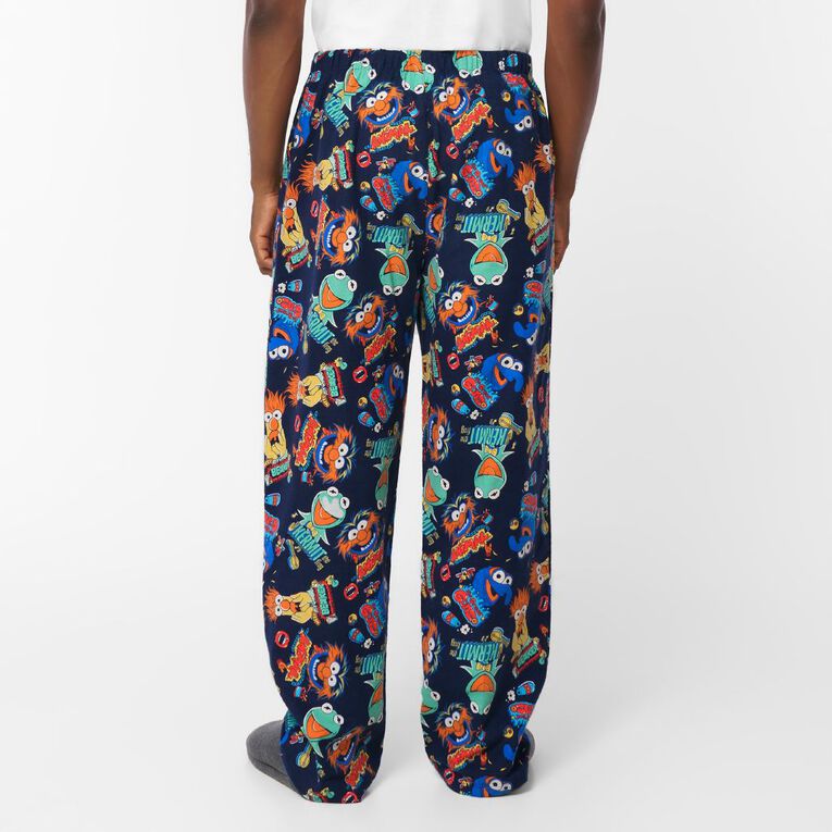 Muppets Men's Flannelette Pyjama Pants, Blue Dark, hi-res
