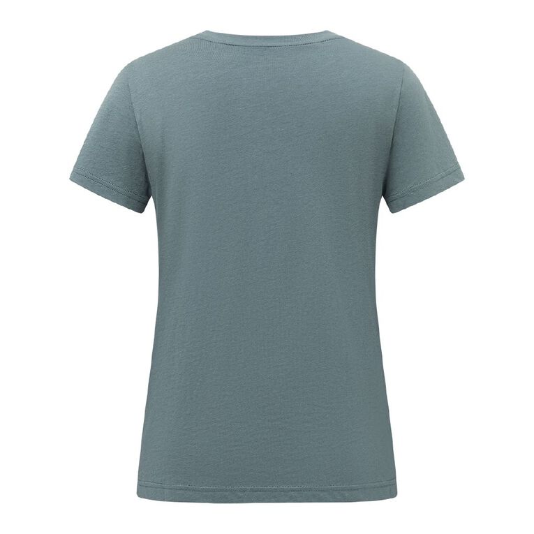H&H Women's Essential Short Sleeve V-Neck Tee, Green Dark, hi-res
