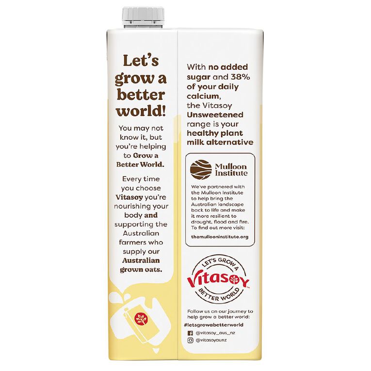 Vitasoy Oat Unsweetened 1L, , hi-res
