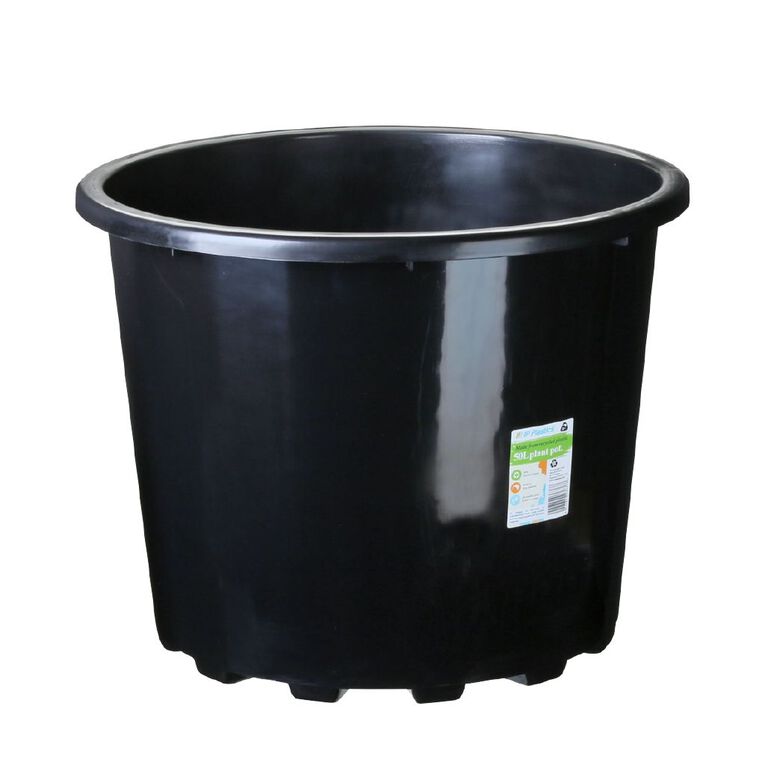 IP Plastics Planter Resin 49cm Black 50L Black The Warehouse