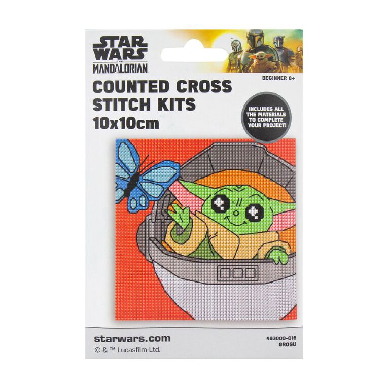 Lucas Film Counted Cross Stitch Mini 10 x 10cm Grogu, , hi-res