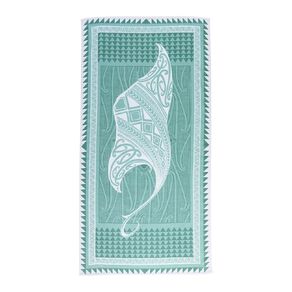 Karanga Ink Beach Towel Green 75cm x 150cm