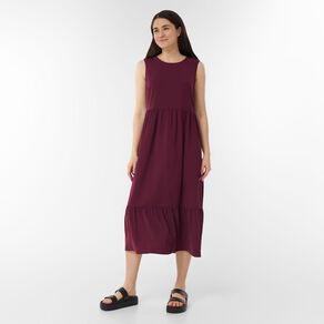 H&H Women's Sleeveless Tiered Dress Midaxi