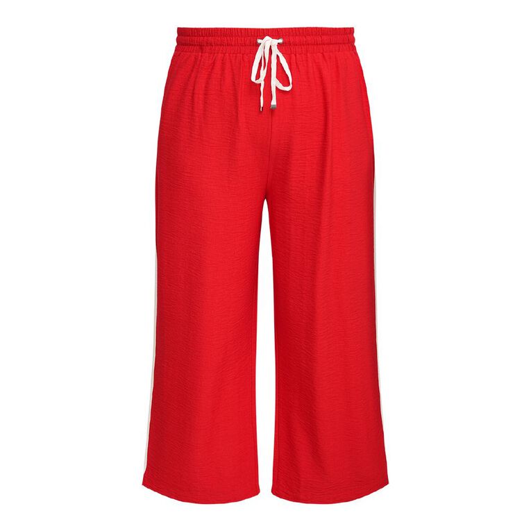 H&H Curve Women's Side Stripe Wide Leg Pants, Red, hi-res