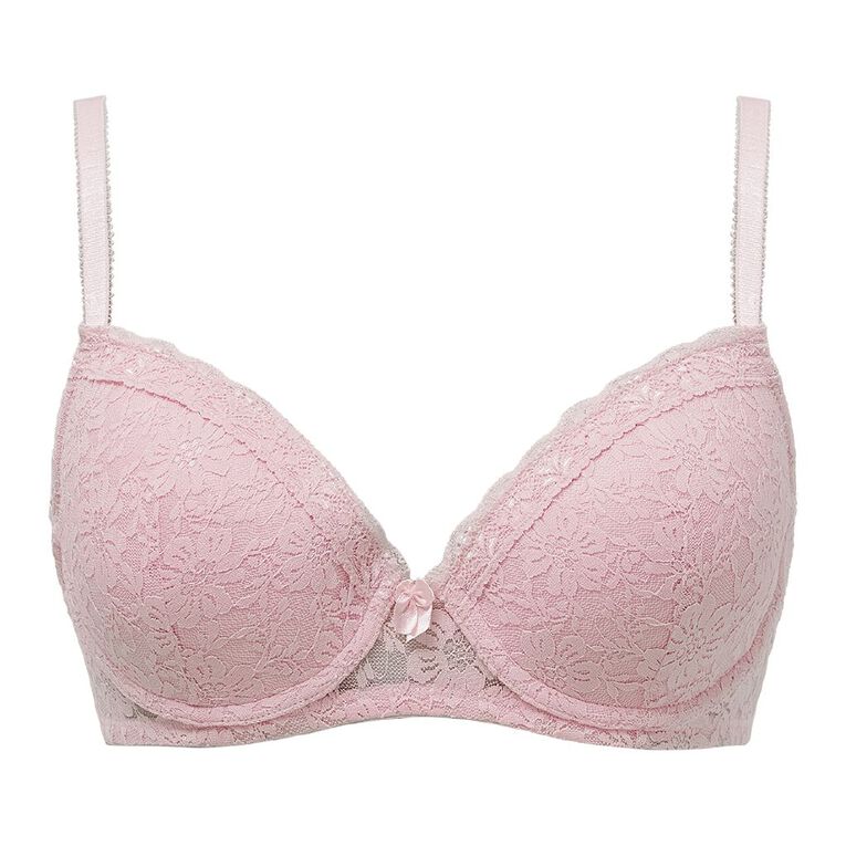 H&H Women's Poppy Lace Contour Bra, Pink Mid, hi-res