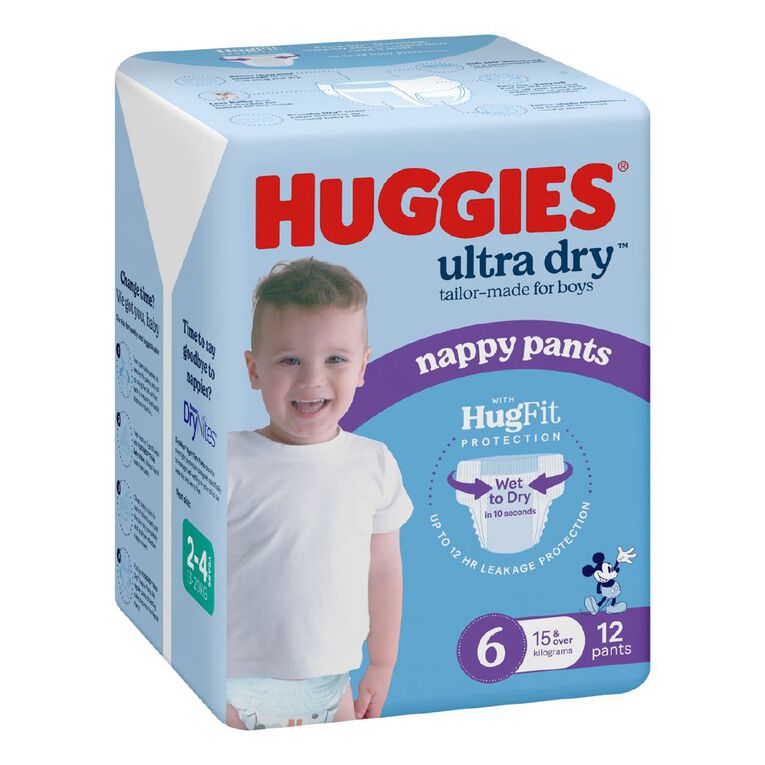 Huggies Ultra Dry Nappy Pants Junior Boy's Size 6 15+kg 12 Pack, , hi-res