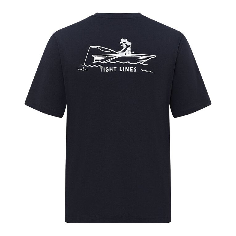 H&H Men's Regular Fit Printed Tee, Navy, hi-res