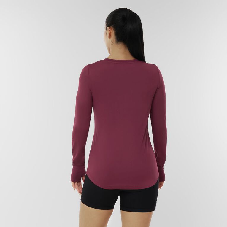 Active Intent Women's Active Longsleeve Tee, Red Dark, hi-res