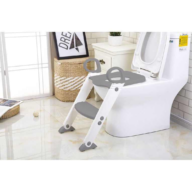 Babywise Toilet Step Ladder White Grey Colour, , hi-res