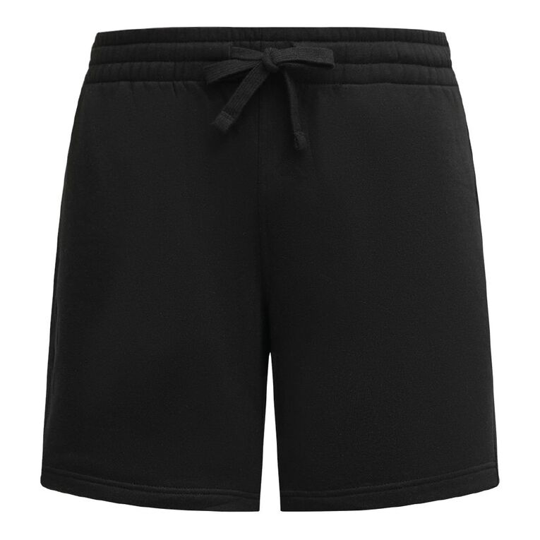 H&H Men's Plain Knit Shorts, Black, hi-res
