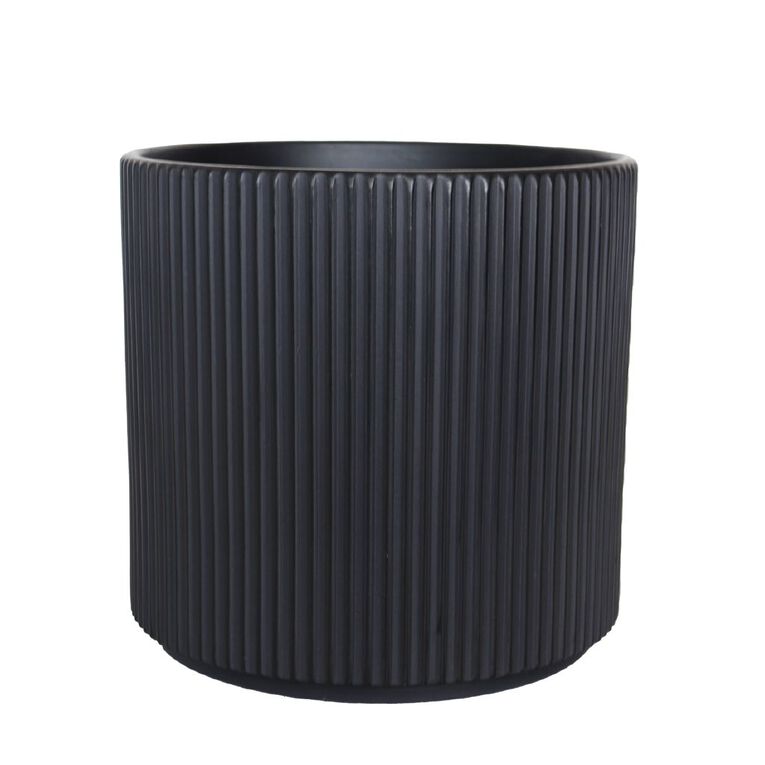 Northcote Pottery Mia Cylinder Pot 22.5cm Black, , hi-res