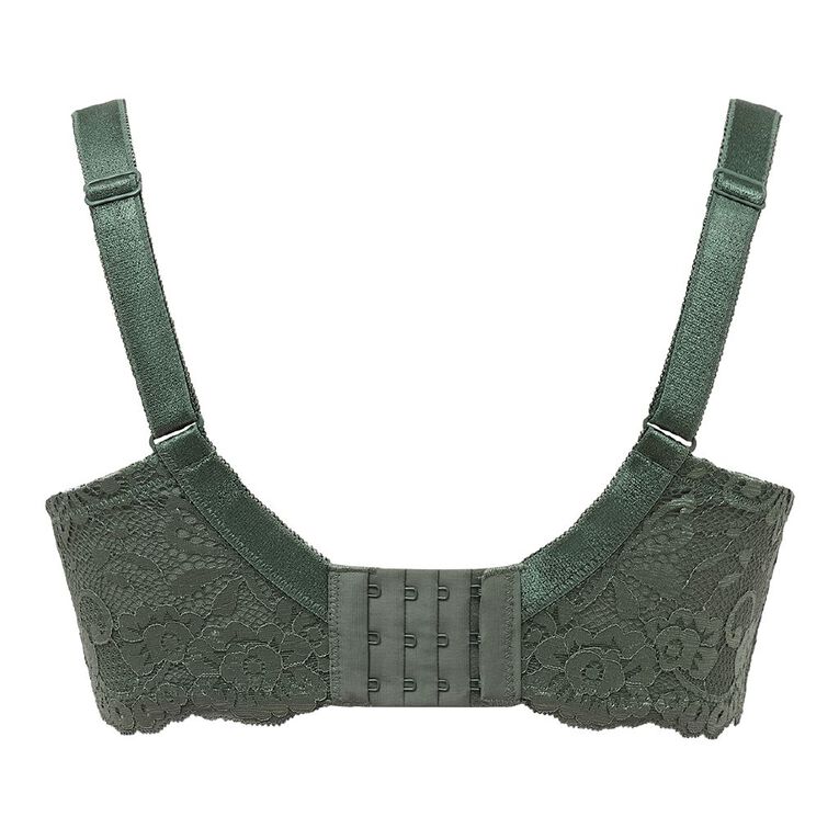 H&H Women's Ivy Lace Full Cup Bra, Green Dark, hi-res