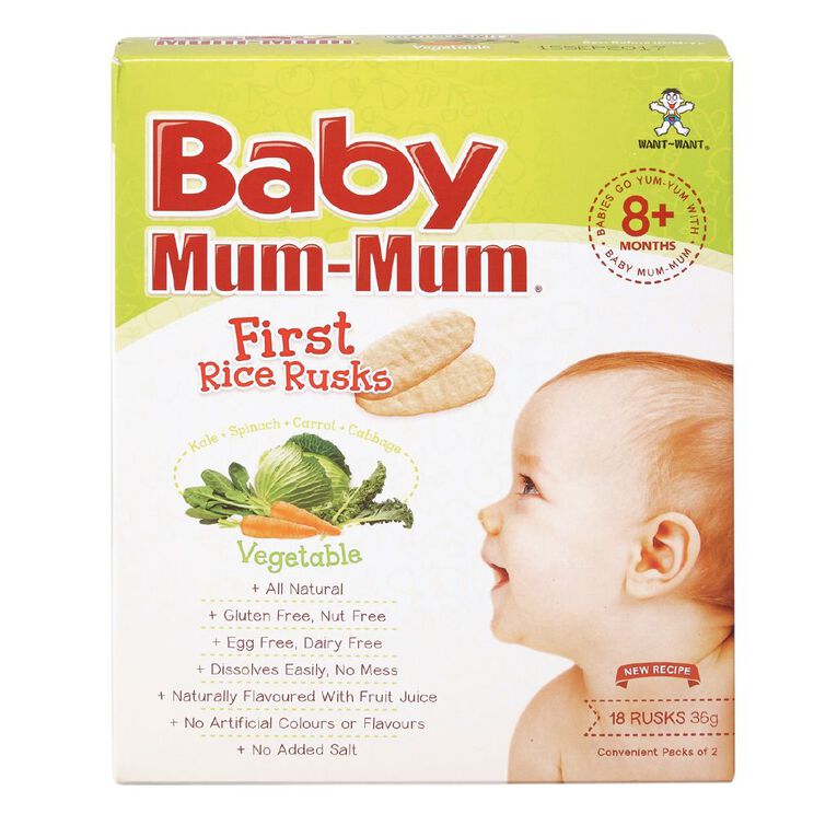 Baby Mum-mum Vegetable Flavour Rice Rusks 36g, , hi-res