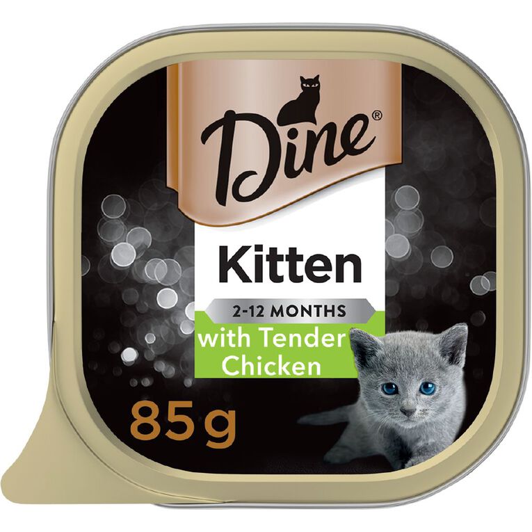Dine Kitten with Tender Chicken Tray Wet Cat Food 85g, , hi-res