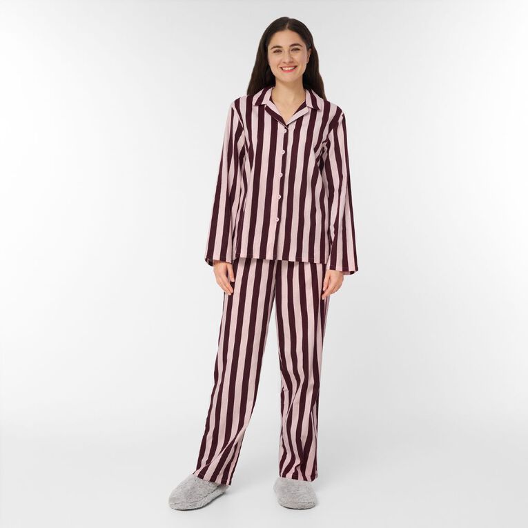 H&H Women's Classic Flannelette Pyjama Set, Red Mid, hi-res