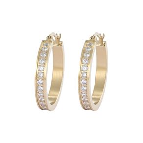 Waterproof Premium CZ Hoop Earrings 25mm