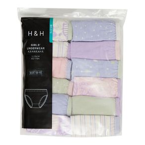 H&H Girls' Briefs 12 Pack