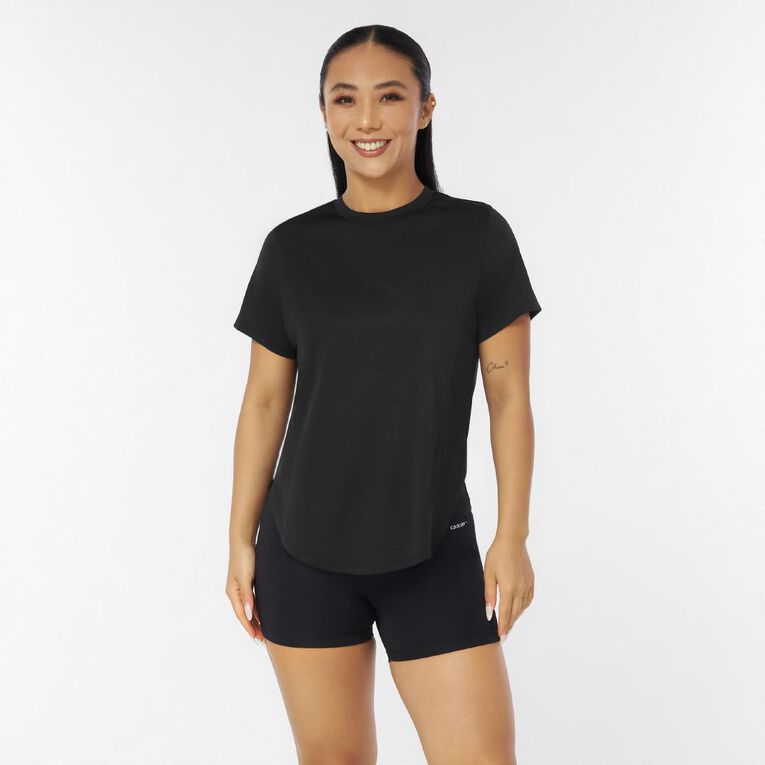 Active Intent Women's Panel Tee, Black, hi-res