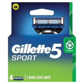 Gillette 5 Sport Replacement Cartridges 4 Pack