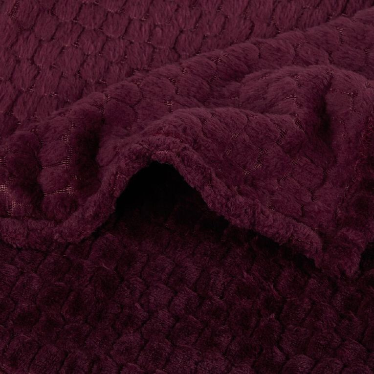 Living & Co LThrow Honeycomb Pink Dark 127cm x 152cm, , hi-res