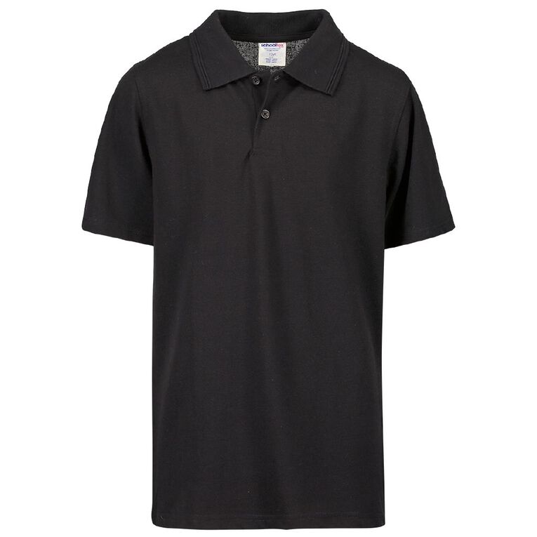 Schooltex Kids' Pique Polo, Black, hi-res