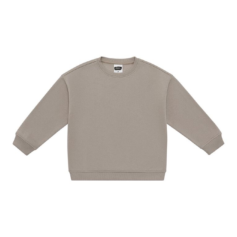 Young Original Plain Crew Sweatshirt, Brown Light ATMOSPHERE, hi-res