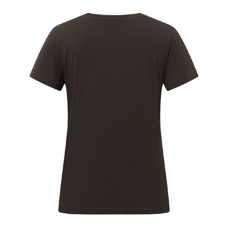 H&H Women's Short Sleeve Crew Neck Tee, Brown Dark ESPRESSO, hi-res