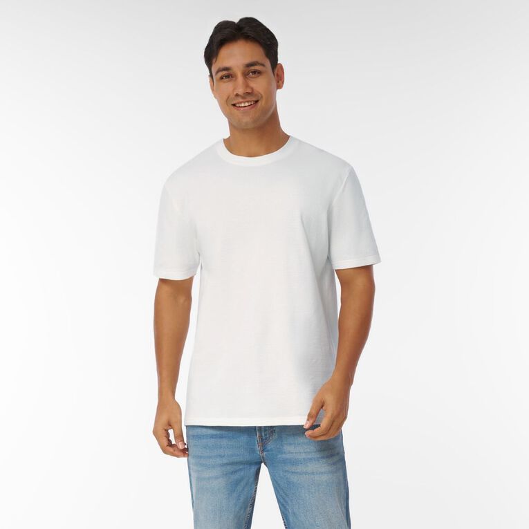 H&H Men's Regular Pique Tee, White, hi-res