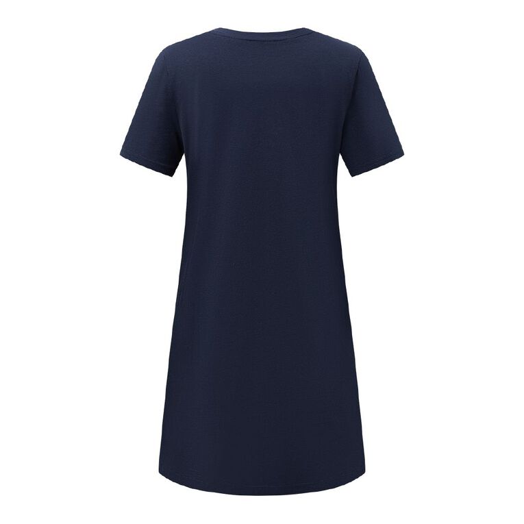 H&H Women's V Neck Nightie, Blue Dark, hi-res